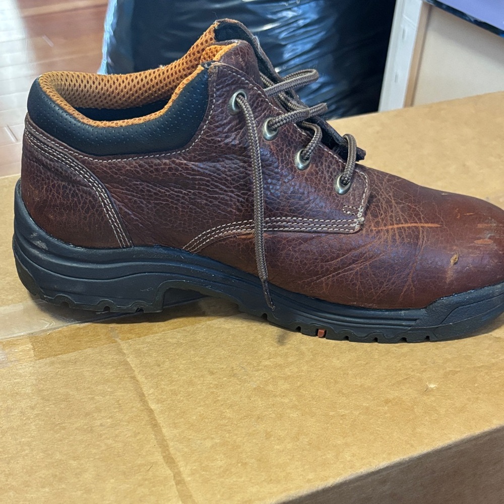 Timberland PRO Men's Dark Brown and Orange Boots (Steel Toe)